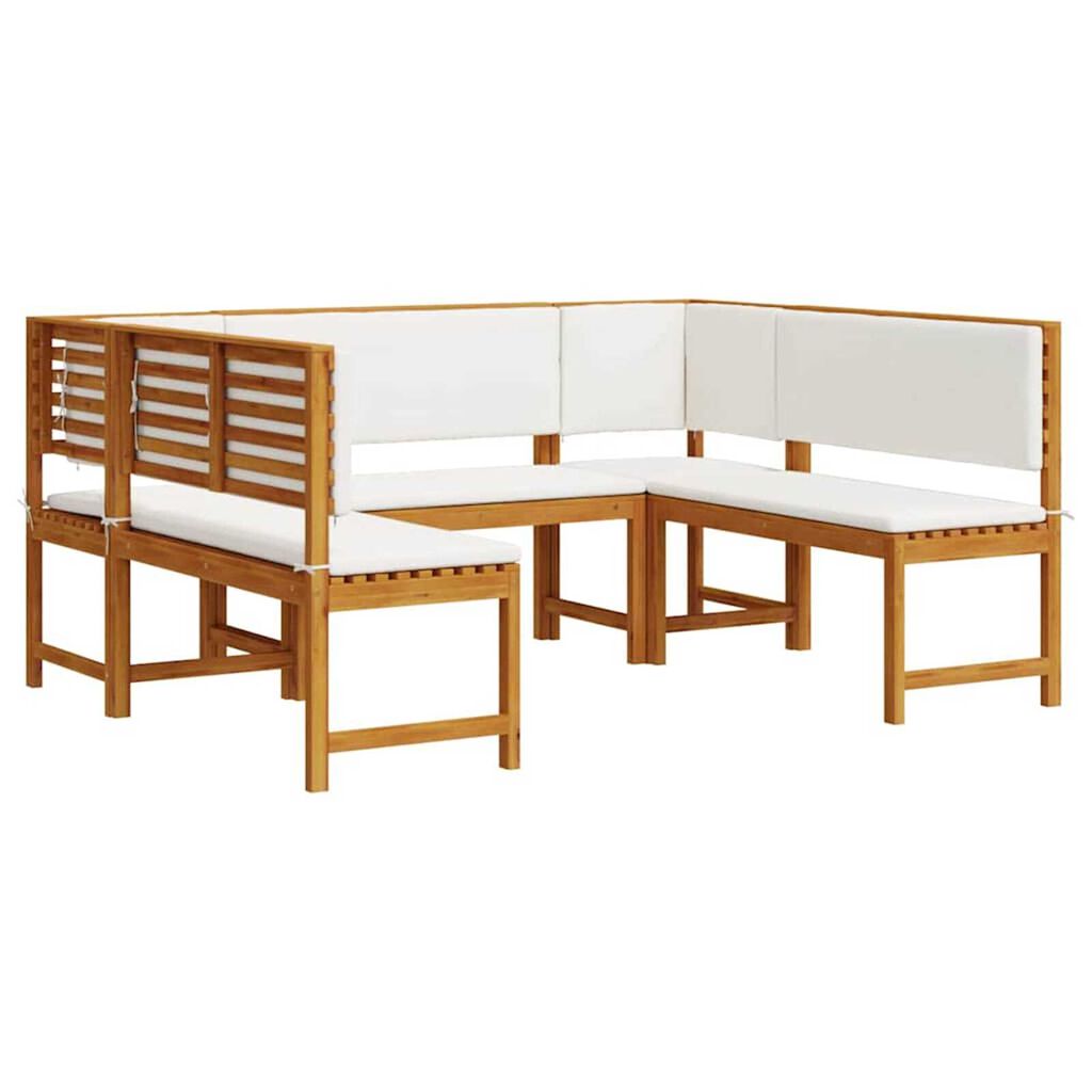 vidaXL Σετ Παγκάκι Κήπου 5 pcs Καφέ Μασίφ ξύλο ακακίας