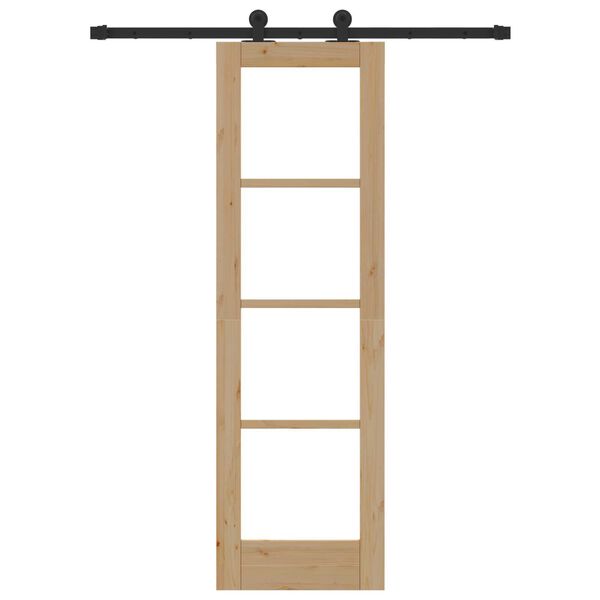 vidaXL Συρόμενη Πόρτα Καφέ 61 x 198.5 εκ. Ξύλο και μέταλλο