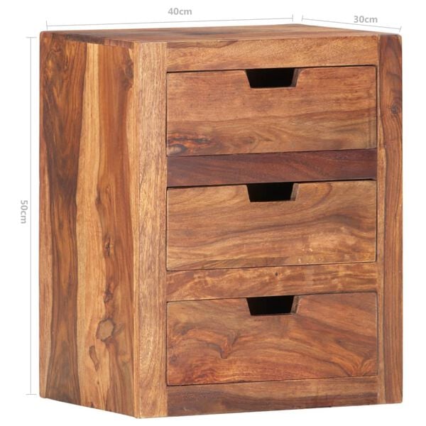 vidaXL Κομοδίνο 40 x 30 x 50 εκ. από Μασίφ Ξύλο Ακακίας