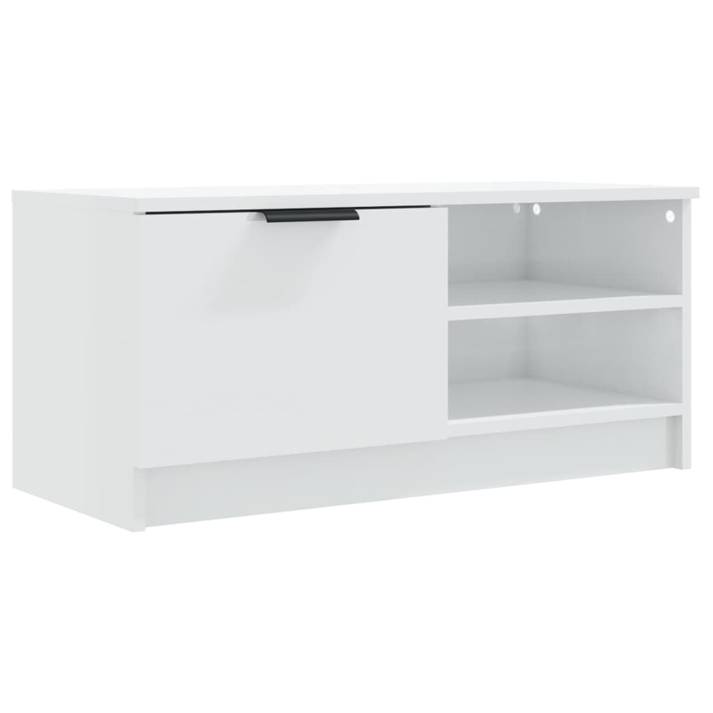 vidaXL Έπιπλο Τηλεόρασης Γυαλ. Λευκό 80x35x36,5 εκ. Επεξεργασμένο Ξύλο
