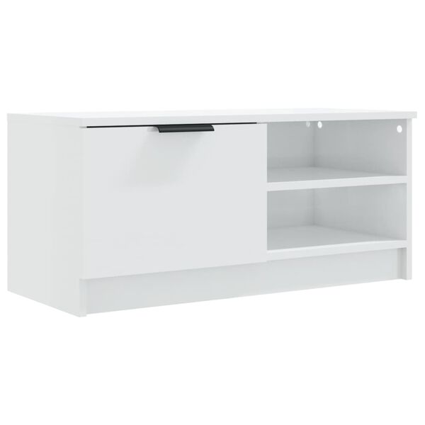 vidaXL Έπιπλο Τηλεόρασης Γυαλ. Λευκό 80x35x36,5 εκ. Επεξεργασμένο Ξύλο