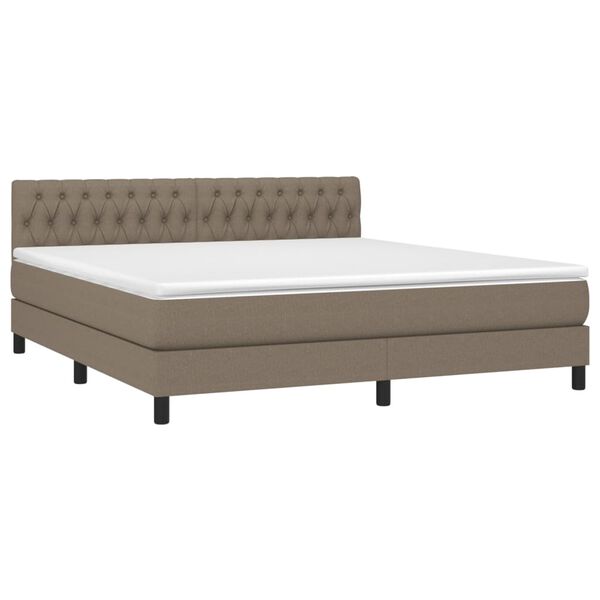 vidaXL &Kappa;&rho;&epsilon;&beta;ά&tau;&iota; Boxspring &mu;&epsilon; &Sigma;&tau;&rho;ώ&mu;&alpha; Taupe 180x200 &epsilon;&kappa;. &Upsilon;&phi;&alpha;&sigma;&mu;ά&tau;&iota;&nu;&omicron;
