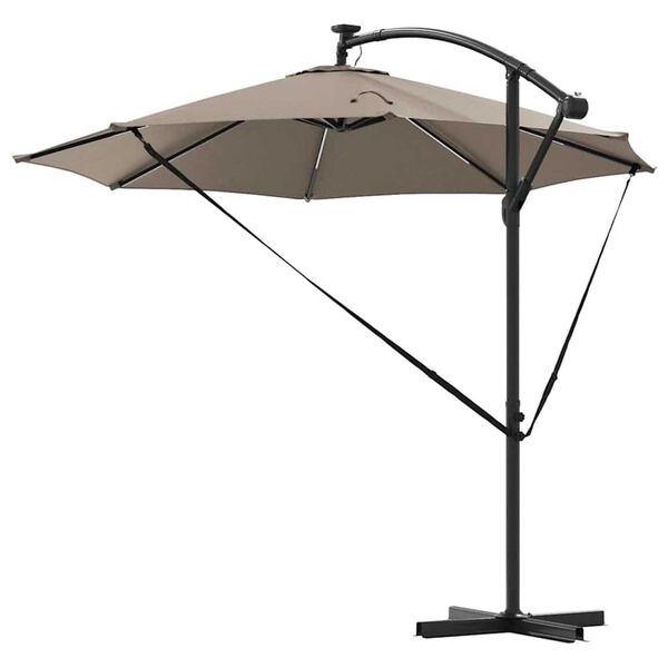 vidaXL Ομπρέλα Cantilever Banana Taupe 294 x 294 x 248 cm