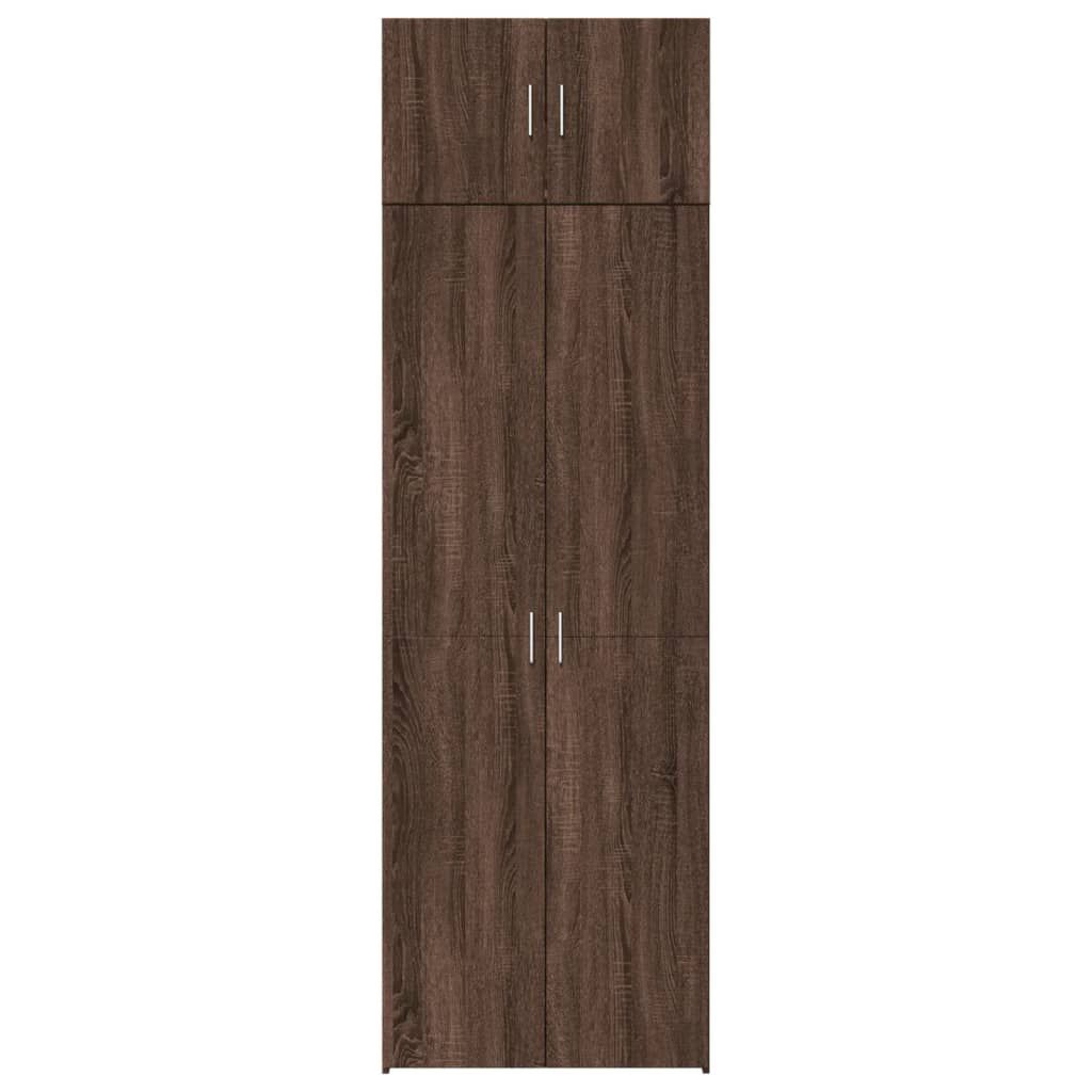 vidaXL Ραφιέρα με Ντουλάπια Καφέ Δρυς 70x42,5x225 εκ. από Επεξ. Ξύλο