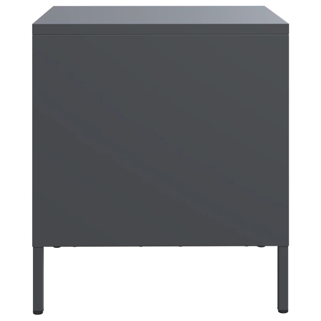 vidaXL Κομοδίνο Ανθρακί 35x39x43,5 εκ. από Χάλυβα