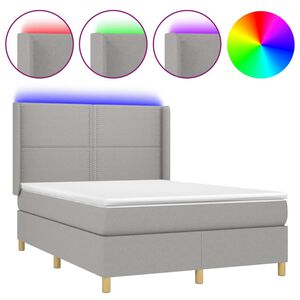 vidaXL &Kappa;&rho;&epsilon;&beta;ά&tau;&iota; Boxspring &mu;&epsilon; &Sigma;&tau;&rho;ώ&mu;&alpha; & LED &Alpha;&nu;.&Gamma;&kappa;&rho;&iota; 140x190&epsilon;&kappa;. &Upsilon;&phi;&alpha;&sigma;&mu;ά&tau;&iota;&nu;&omicron;