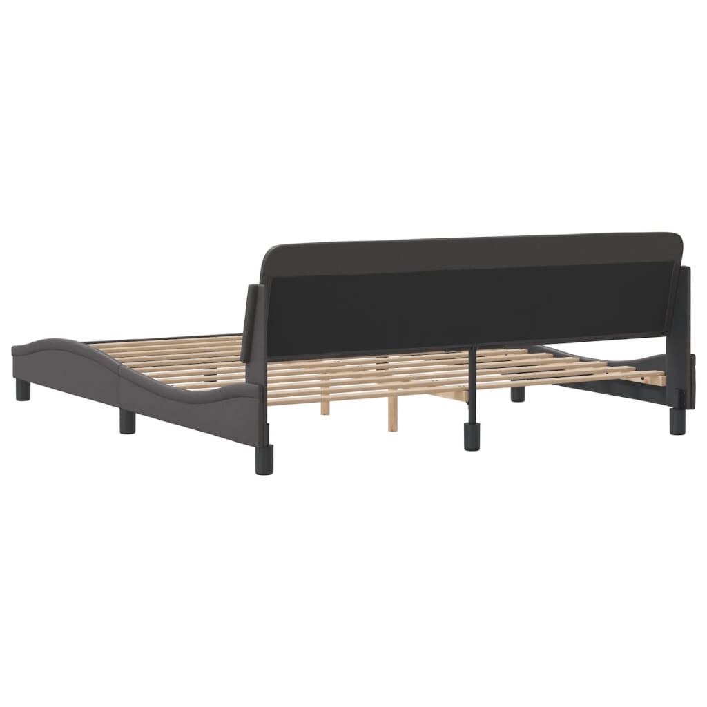 vidaXL Πλαίσιο Κρεβατιού με Κεφαλάρι Γκρι 180x200 εκ. Συνθετικό Δέρμα