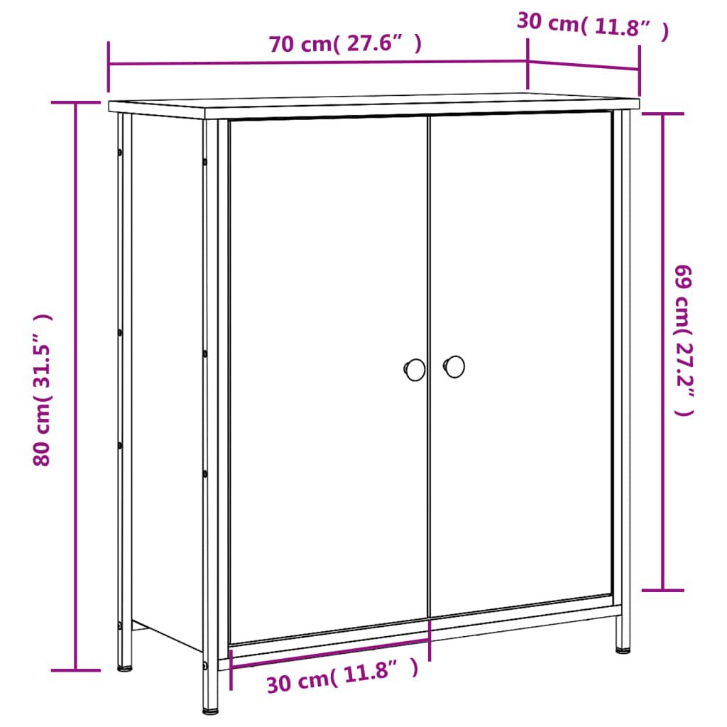 vidaXL Ντουλάπι Sonoma Δρυς 70x30x80 εκ. Επεξεργασμένο Ξύλο