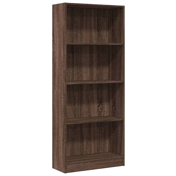 vidaXL Βιβλιοθήκη Καφέ Δρυς 60x24x143 εκ. από Επεξεργασμένο Ξύλο