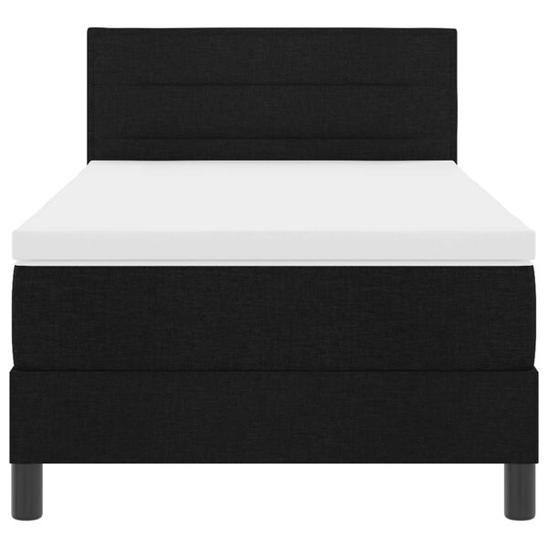 vidaXL Κρεβάτι με ελατήρια με στρώμα Μαύρο 90 x 200 cm ύφασμα