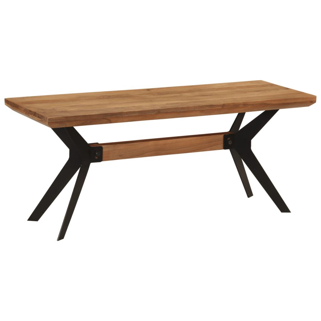 vidaXL Πάγκος Τραπεζαρίας 110x40x46 εκ. Μασίφ Ξύλο Ακακίας/Ατσάλι