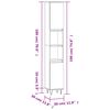 vidaXL Ντουλάπι Μπάνιου Μαύρο 30x30x190 εκ. Επεξεργασμένο Ξύλο