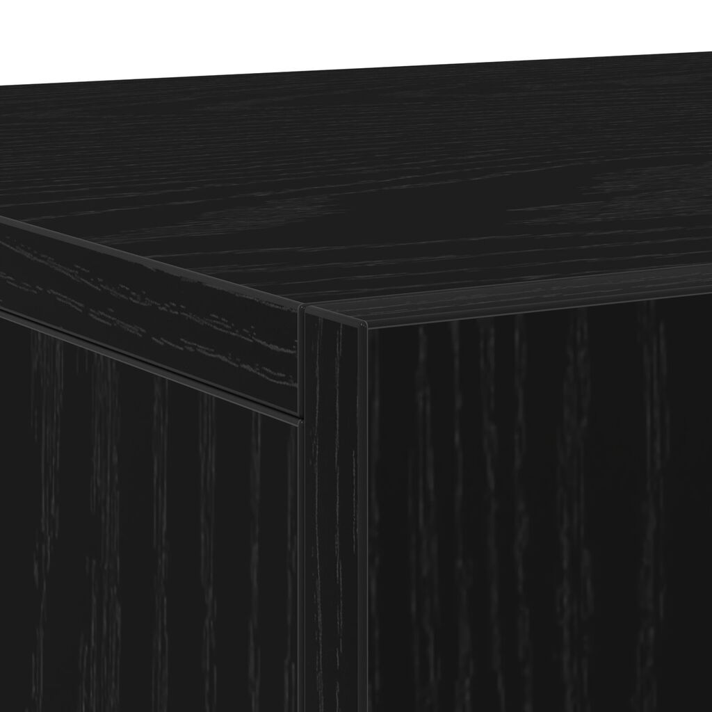 vidaXL Μπουφές με 3 Πόρτες Μαύρη Βελανιδιά 90x34x80 εκ Επεξεργασμένο Ξύλο