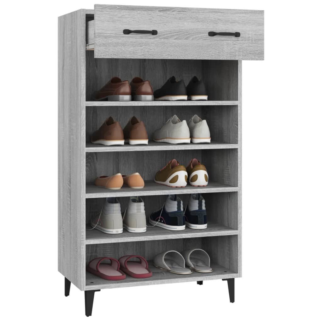 vidaXL Παπουτσοθήκη Γκρι Sonoma 60x35x105 εκ. από Επεξεργασμένο Ξύλο