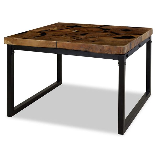 vidaXL Τραπεζάκι Σαλονιού 60 x 60 x 40 εκ. από Ξύλο Teak και Ρητίνη