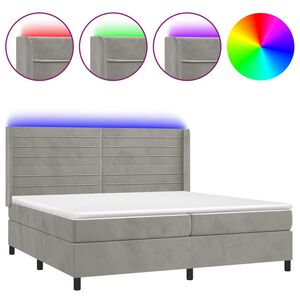 vidaXL &Kappa;&rho;&epsilon;&beta;ά&tau;&iota; Boxspring &mu;&epsilon; &Sigma;&tau;&rho;ώ&mu;&alpha; & LED &Alpha;&nu;.&Gamma;&kappa;&rho;&iota; 200x200 &epsilon;&kappa;. &Beta;&epsilon;&lambda;&omicron;ύ&delta;&iota;&nu;&omicron;