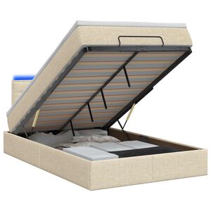 vidaXL &Kappa;&rho;&epsilon;&beta;ά&tau;&iota; Ottoman &mu;&epsilon; &Sigma;&tau;&rho;ώ&mu;&alpha; &kappa;&alpha;&iota; LED &Kappa;&rho;&epsilon;&mu; 120 x 200 cm Ύ&phi;&alpha;&sigma;&mu;&alpha;