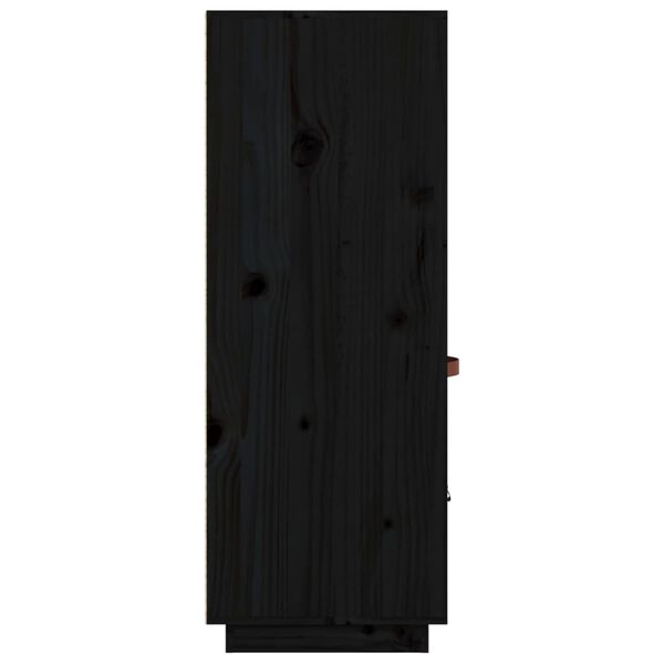 vidaXL Ντουλάπι Ψηλό Μαύρο 67x40x108,5 εκ. από Μασίφ Ξύλο Πεύκου