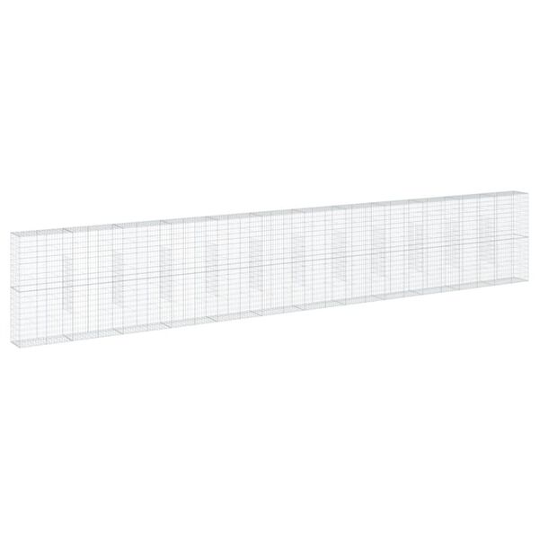 vidaXL Συρματοκιβώτιο με Κάλυμμα 1200x50x200εκ από Γαλβανισμένο Χάλυβα