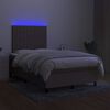 vidaXL &Kappa;&rho;&epsilon;&beta;ά&tau;&iota; Boxspring &mu;&epsilon; &Sigma;&tau;&rho;ώ&mu;&alpha; & LED Taupe 120x190 &epsilon;&kappa;. &Upsilon;&phi;&alpha;&sigma;&mu;ά&tau;&iota;&nu;&omicron;