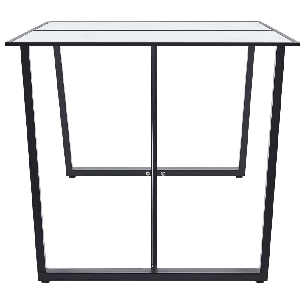 vidaXL Τραπεζαρία Λευκή 160 x 80 x 75 εκ. από Ψημένο Γυαλί