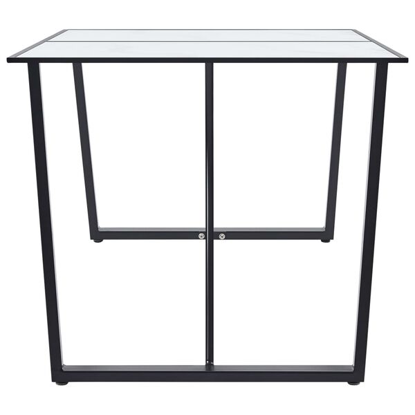 vidaXL Τραπεζαρία Λευκή 160 x 80 x 75 εκ. από Ψημένο Γυαλί