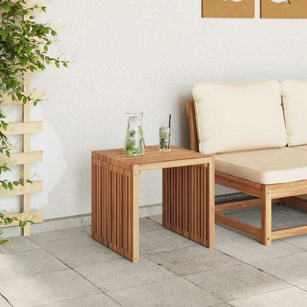 vidaXL Πλευρικό Τραπέζι Κήπου Καφέ 45 x 42.5 x 45 εκ. Μασίφ ξύλο teak