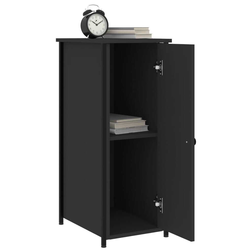 vidaXL Κομοδίνα 2 τεμ. Μαύρα 32x42x80 εκ. από Επεξεργασμένο Ξύλο