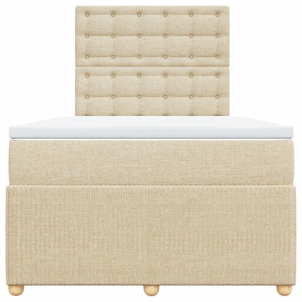vidaXL &Kappa;&rho;&epsilon;&beta;ά&tau;&iota; Boxspring &mu;&epsilon; &Sigma;&tau;&rho;ώ&mu;&alpha; &Kappa;&rho;&epsilon;&mu; 120x200 &epsilon;&kappa;. &Upsilon;&phi;&alpha;&sigma;&mu;ά&tau;&iota;&nu;&omicron;