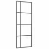 vidaXL Συρόμενη Πόρτα με Μηχανισμό Μαύρο 76x205 εκ. Γυαλί ESG