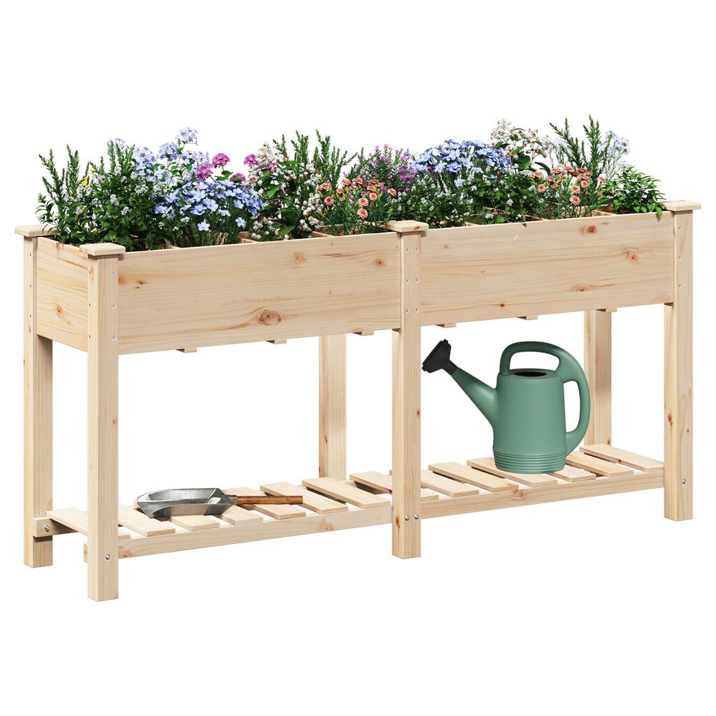 vidaXL Γλάστρα Κήπου με Πλέγματα 161x43x76 εκ Μασίφ Ξύλο Πεύκου