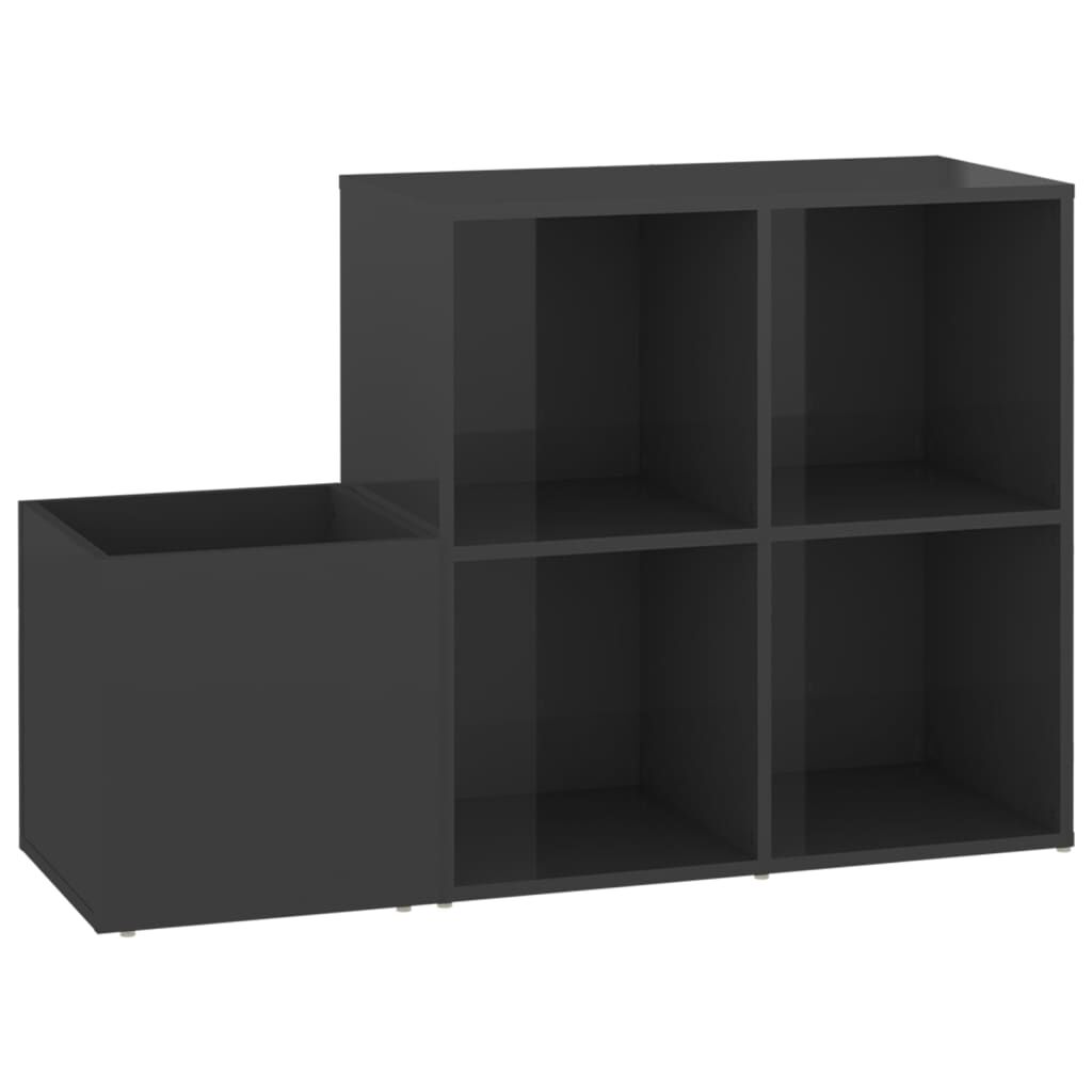 vidaXL Παπουτσοθήκη Χολ Γυαλ. Γκρι 105 x 35,5 x 70 εκ από Επεξ. Ξύλο