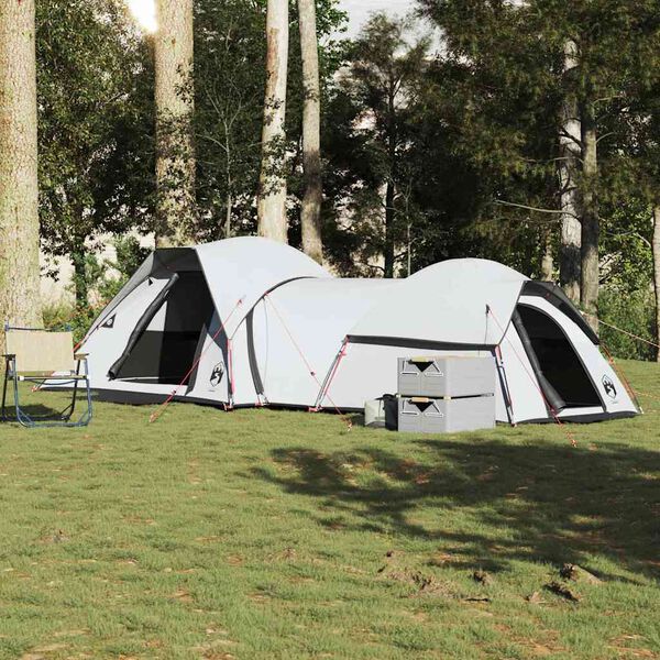 vidaXL Σκηνή Κάμπινγκ 5 Ατόμων Διάβροχη Λευκή Ύφασμα Συσκότισης