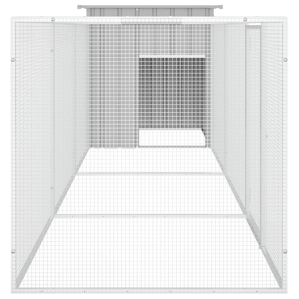vidaXL Κοτέτσι - Κλουβί Γκρι 400x91x100 εκ. από Γαλβανισμένο Χάλυβα