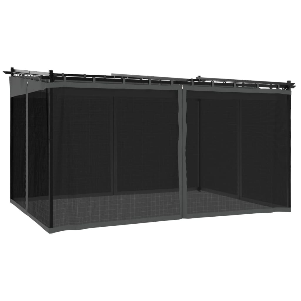 vidaXL Κιόσκι με Τοίχους από Δίχτυ Ανθρακί 4x3 μ. από Ατσάλι