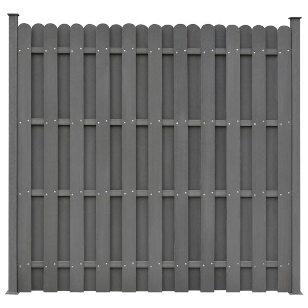 vidaXL Πάνελ Περίφραξης με 2 Στύλους Γκρι 180 x 180 εκ. από WPC