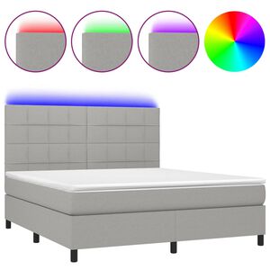 vidaXL &Kappa;&rho;&epsilon;&beta;ά&tau;&iota; Boxspring &mu;&epsilon; &Sigma;&tau;&rho;ώ&mu;&alpha; & LED &Alpha;&nu;.&Gamma;&kappa;&rho;&iota; 180x200&epsilon;&kappa;. &Upsilon;&phi;&alpha;&sigma;&mu;ά&tau;&iota;&nu;&omicron;