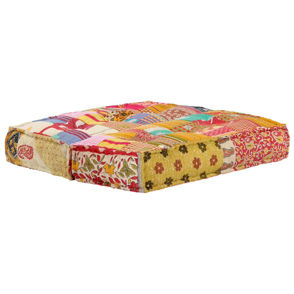vidaXL Πουφ Patchwork 100 x 100 x 20 εκ. Υφασμάτινο