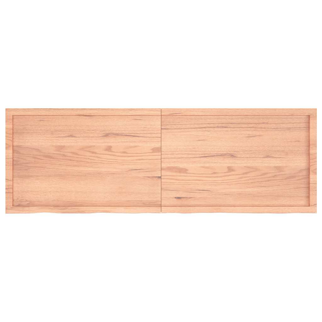 vidaXL Ράφι Τοίχου Ανοιχτό Καφέ 180x60x(2-6)εκ. Επεξ. Μασίφ Ξύλο Δρυός