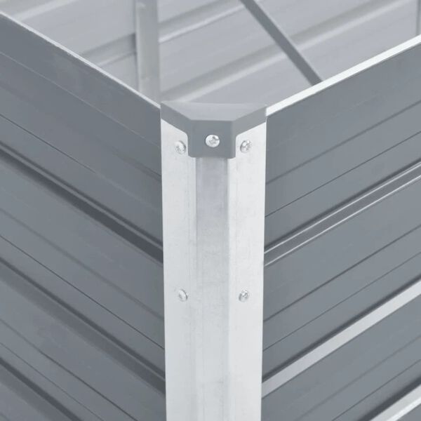vidaXL Ζαρντινιέρα Υπερυψωμένη Γκρι 320x40x45 εκ. Γαλβανισμ. Χάλυβας