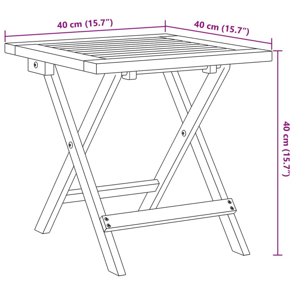 vidaXL Βοηθητικό Τραπέζι Κήπου 40x40x40 εκ. από Μασίφ Ξύλο Ακακίας