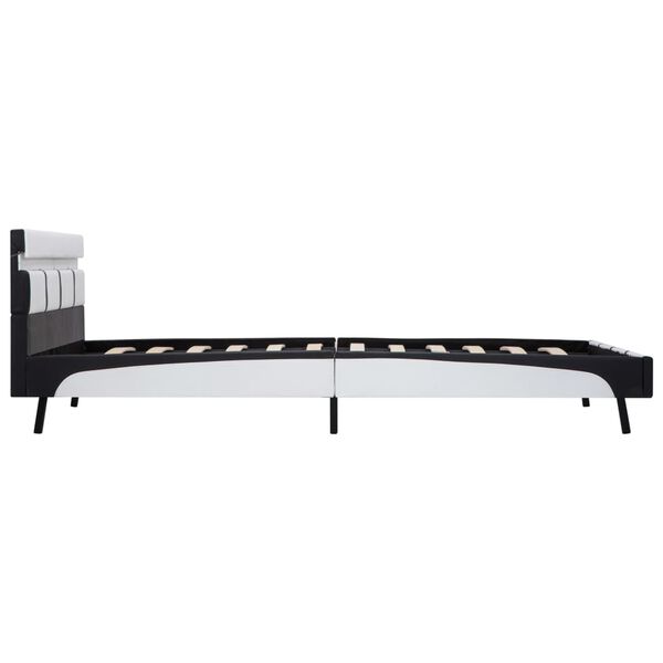 vidaXL Πλαίσιο Κρεβατιού με LED Λευκό 160x200 εκ. από Συνθετικό Δέρμα