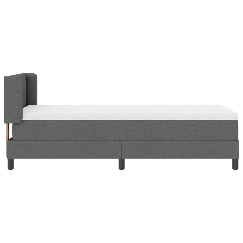 vidaXL Κρεβάτι Box Spring με Στρώμα, Σκούρο Γκρι - 80 x 200 εκ., Ύφασμα