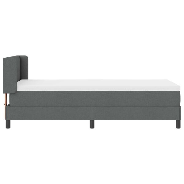 vidaXL Κρεβάτι Box Spring με Στρώμα, Σκούρο Γκρι - 80 x 200 εκ., Ύφασμα