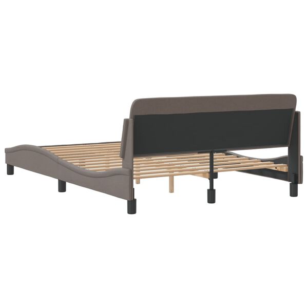 vidaXL Σκελετός Κρεβατιού Χωρίς Στρώμα Taupe 140x190 εκ. Υφασμάτινο