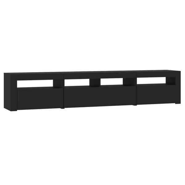 vidaXL Έπιπλο Τηλεόρασης με LED Μαύρο 210x35x40 εκ.