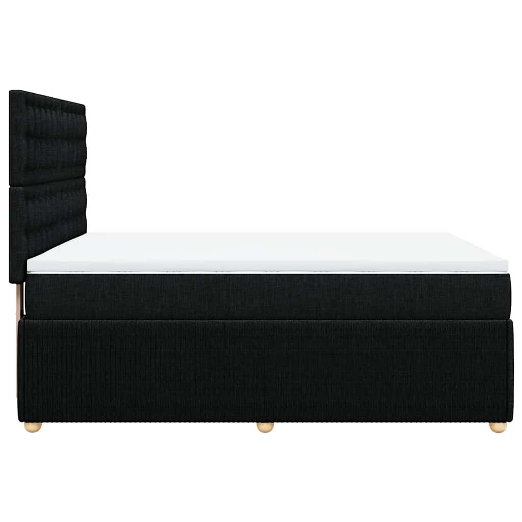 vidaXL Κρεβάτι Boxspring με Στρώμα Μαύρο 140x200 εκ. Υφασμάτινο