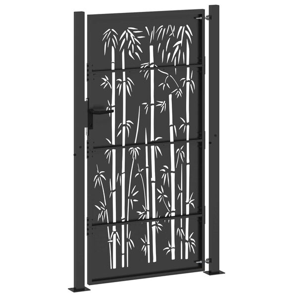 vidaXL Πύλη Κήπου Άλλο Μαύρο 105 x 175 cm Ατσάλι με Επικάλυψη Πούδρας