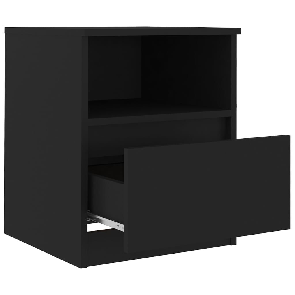 vidaXL Κομοδίνο Μαύρο 40 x 40 x 50 εκ. από Επεξ. Ξύλο