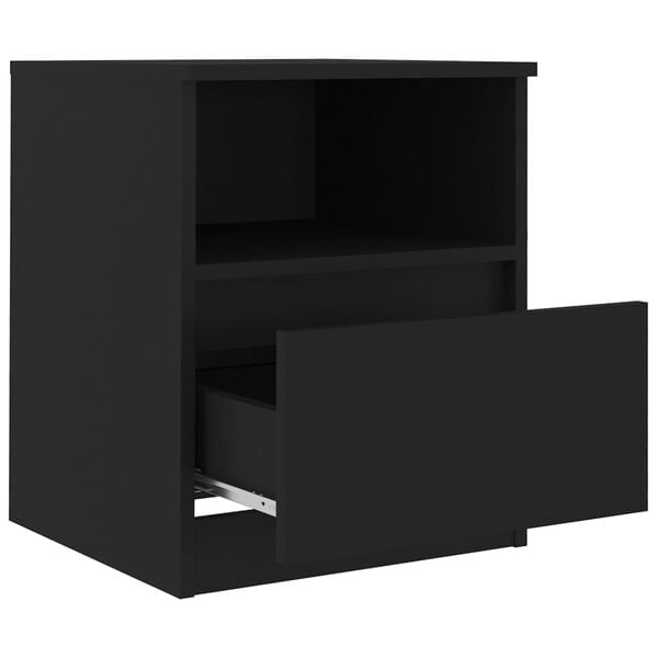 vidaXL Κομοδίνο Μαύρο 40 x 40 x 50 εκ. από Επεξ. Ξύλο